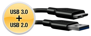 USB 3.0 and USB 2.0 compatibility.